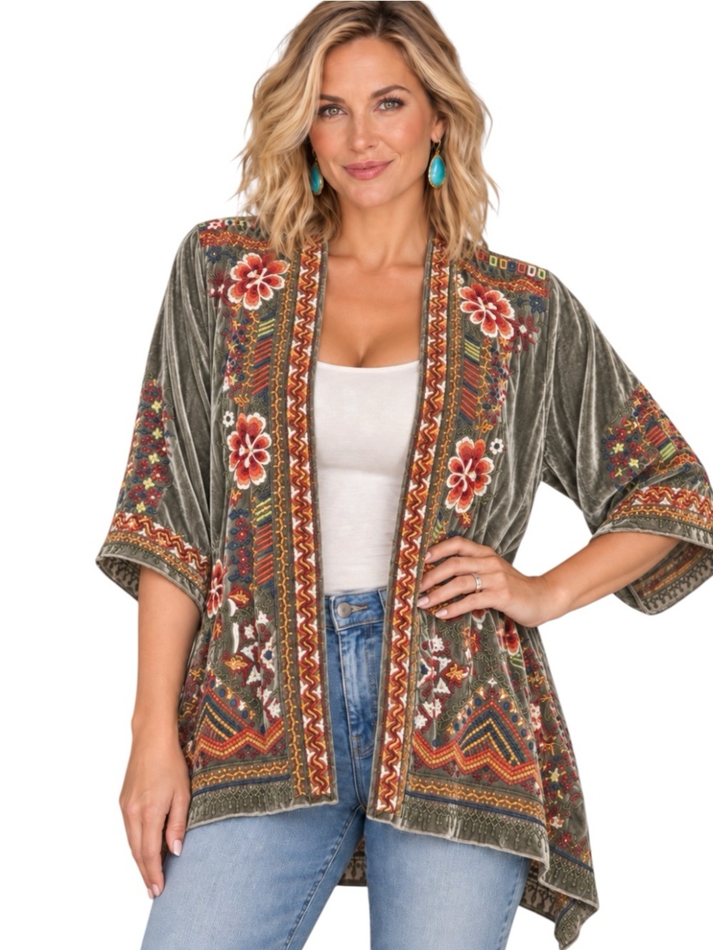 JOHNNY WAS Walesa VELVET DRAPED kimono/Jacket NWT